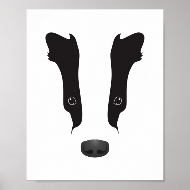 Affiche Silhouette du visage du Badger (Devant)
