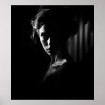 Silhouette d'un visage femme B&W photo