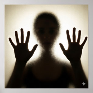 Affiche Silhouette éffrayante sur verre