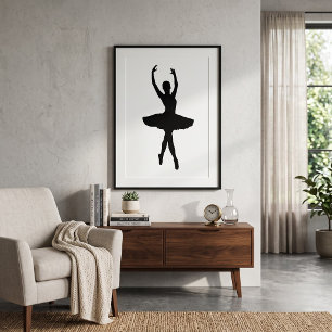 Affiche Silhouette élégante de ballerine Pose gracieuse de