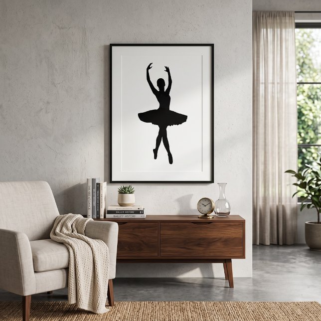 Affiche Silhouette élégante de ballerine Pose gracieuse de (Créateur téléchargé)