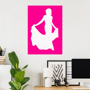 Affiche Silhouette élégante d'une femme en souffle