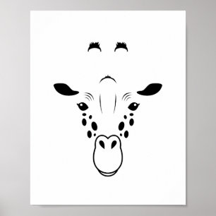 Affiche Silhouette face Giraffe