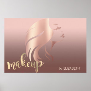 Affiche Silhouette fille moderne, artiste maquillage