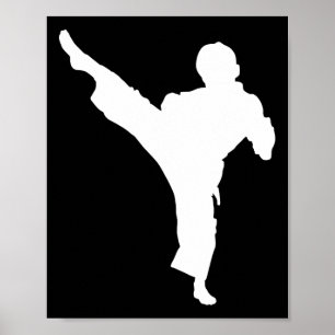 Affiche Silhouette Karate Fighter Shotokan Martial Arts Ta