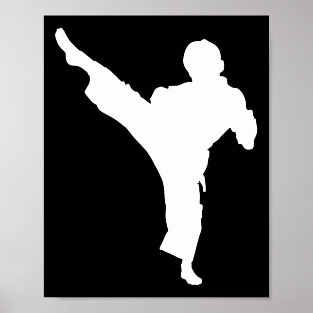 Affiche Silhouette Karate Fighter Shotokan Martial Arts Ta (Devant)