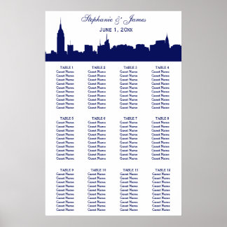 Affiche Silhouette large NYC do-it-yourself BG Bleu