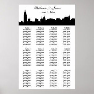 Affiche Silhouette large NYC do-it-yourself carte de siège