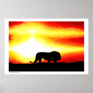 Affiche Silhouette Lion