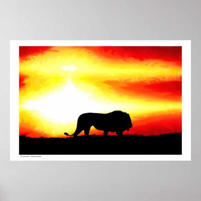 Affiche Silhouette Lion (Devant)