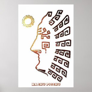 Affiche Silhouette moderne du Machu Picchu