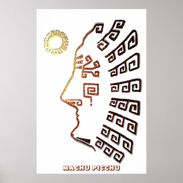 Affiche Silhouette moderne du Machu Picchu (Devant)