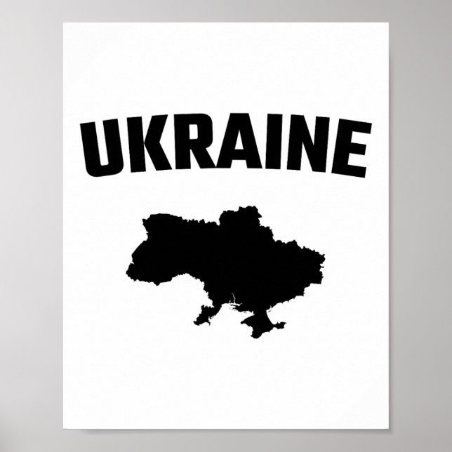 Affiche Silhouette noire isolée d'une carte de l'Ukraine  (Devant)