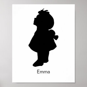 Affiche Silhouette PERSONNALISÉE, Cadeau de fête des mères