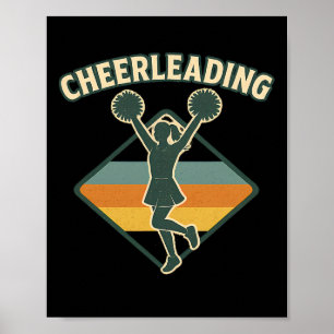 Affiche Silhouette Rétro Vintage de Cheerleading