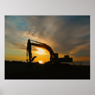 Affiche Silhouette sur les brise-lames