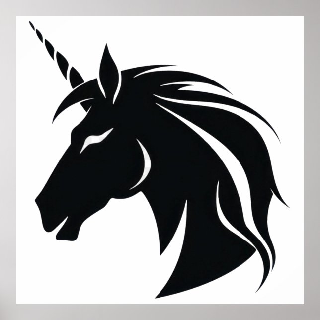Affiche Silhouette Unicorne (Devant)