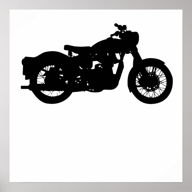 Affiche Silhouette vintage moto (Devant)