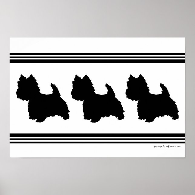 Affiche Silhouette Westie (Devant)