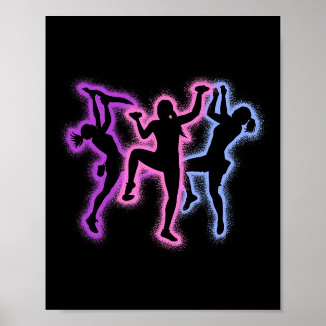 Affiche Silhouettes de grimpeuses filles femmes bloc C (Devant)