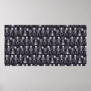 Affiche Silhouettes de squelette motif sans soudure pour h