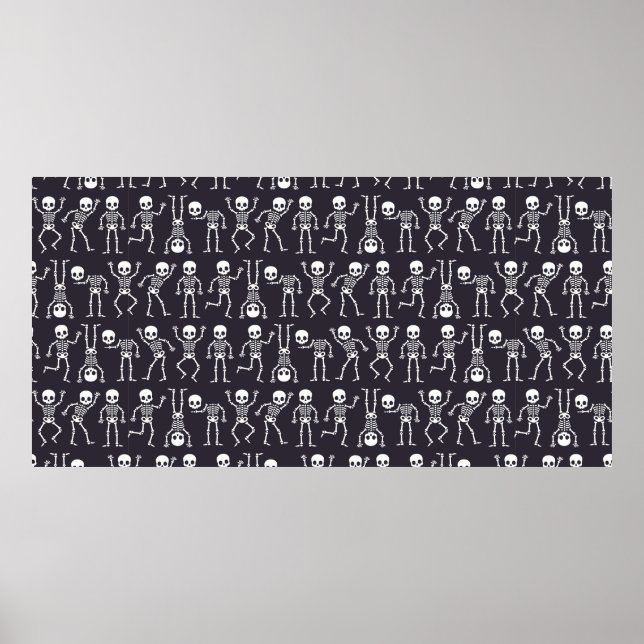 Affiche Silhouettes de squelette motif sans soudure pour h (Devant)