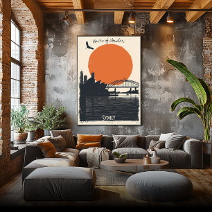 Affiche Silhouettes de Sydney - Réflexions sur le pont por