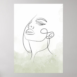 Affiche Silhueta rosto feminino