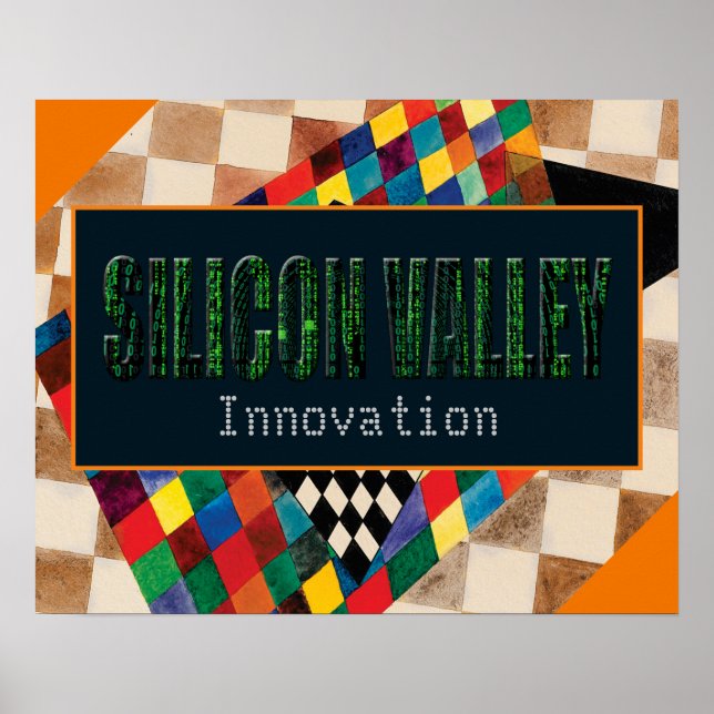 Affiche Silicon Valley, Innovation (typographie) (Devant)