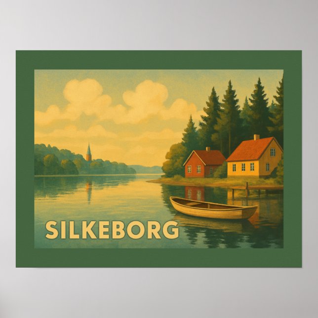 Affiche Silkeborg Danemark Lac (Devant)