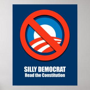 Affiche Silly Democrat, Lire la Constitution