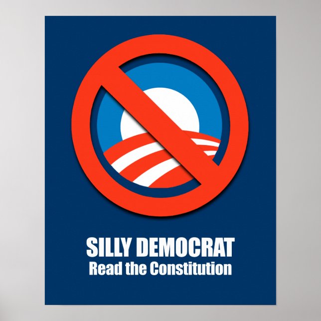 Affiche Silly Democrat, Lire la Constitution (Devant)