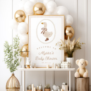 Affiche Silly Goose Baby shower neutre genre Bienvenue