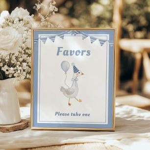Affiche Silly Goose Blue Boy Anniversaire Faveurs