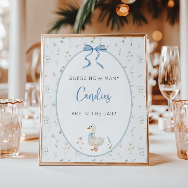 Affiche Silly Goose Boy Baby shower Candy jeu de devinatio (Créateur téléchargé)