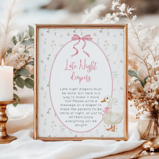 Affiche Silly Goose Girl Baby shower couches tard dans la