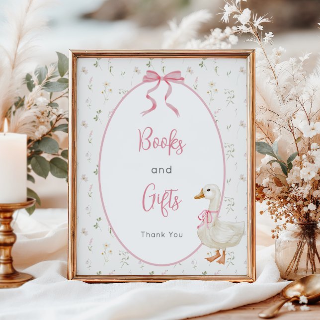 Affiche Silly Goose Girl Baby shower Livres et cadeaux (Créateur téléchargé)