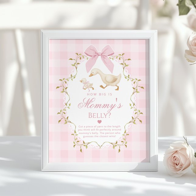 Affiche Silly Goose How big is mommys belly Pink Gingham (Créateur téléchargé)