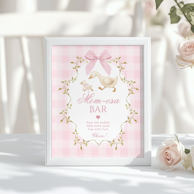 Affiche Silly Goose Momosa bar Pink Gingham (Créateur téléchargé)