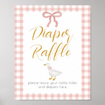 Silly Goose Pink Gingham Diaper Raffle 