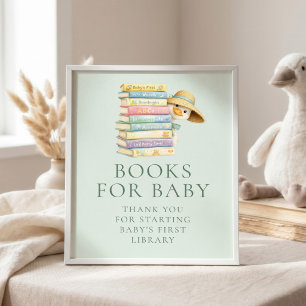 Affiche Silly Goose Sage Livres pour Bébé Signe de Shower