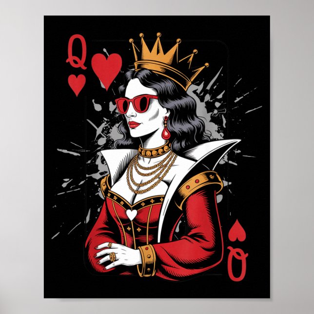 Affiche Silly Queen Valentines Hearts Card (Devant)