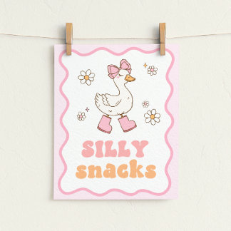 Affiche Silly Snacks Goose Table Sign