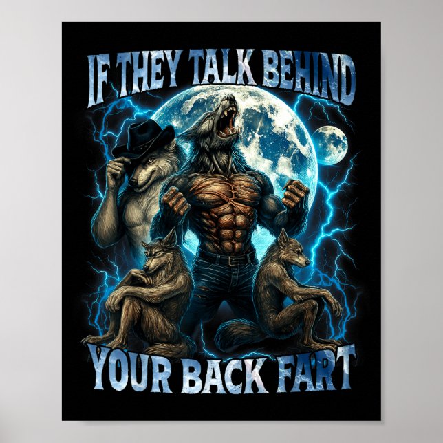 Affiche S'ils parlent derrière votre dos Fart Funny Cringe (Devant)