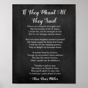 Affiche S'ils veulent tout poème noir et blanc