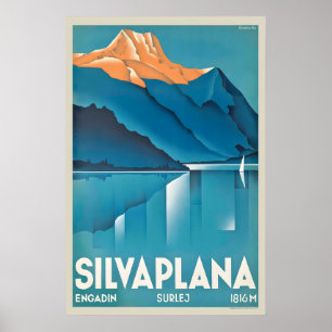 Affiche Silvaplana Engadine Surlej Alpes suisses Suisse