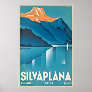 Affiche Silvaplana Graubünden Suisse Voyage Vintage