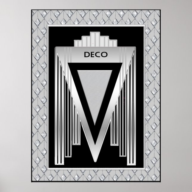 Affiche Silver and Black art Deco  (Devant)