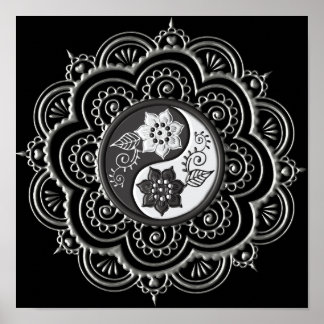 Affiche Silver & Black Mandala