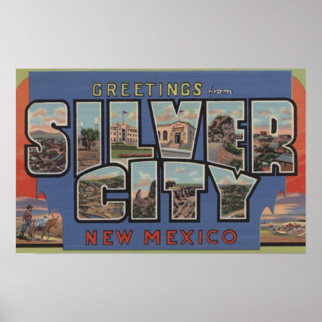 Affiche Silver City, Nouveau-Mexique - Scènes de grandes l (Devant)
